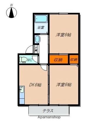 富山県富山市掛尾町(賃貸アパート2DK・1階・40.15㎡)の写真 その2