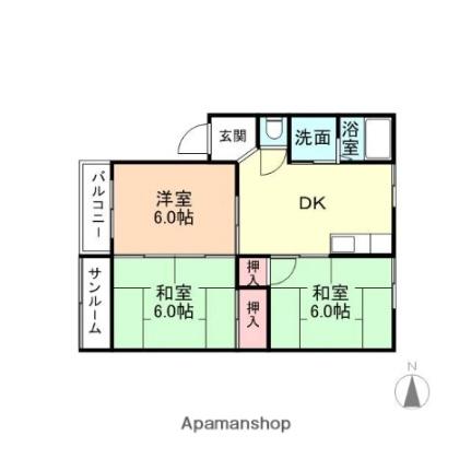 コーポ秋峰（しゅうほう） 302｜富山県富山市堀川町(賃貸マンション3DK・3階・59.20㎡)の写真 その2