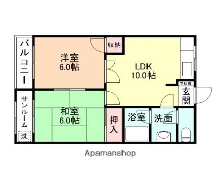 ラ・シャンボール 102｜富山県富山市新根塚町２丁目(賃貸マンション2LDK・1階・58.50㎡)の写真 その2