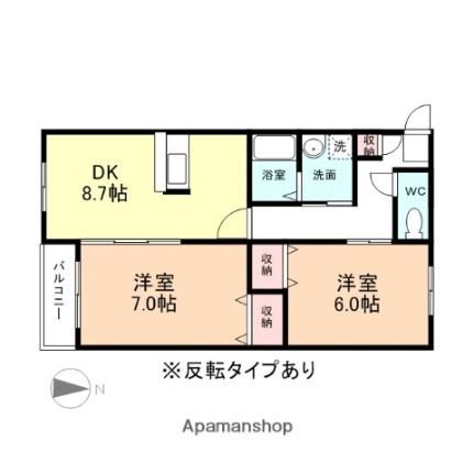 ドリーム・イースト　Ｃ棟 101｜富山県富山市新庄町(賃貸マンション2DK・1階・51.08㎡)の写真 その2