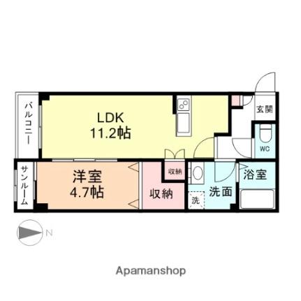 富山県富山市天正寺(賃貸アパート1LDK・2階・41.60㎡)の写真 その2
