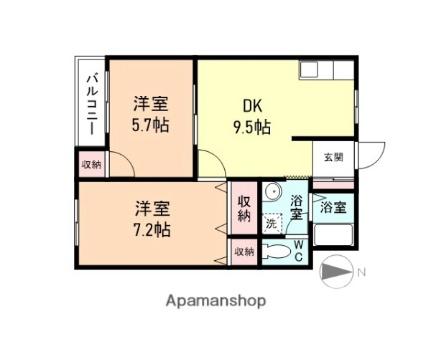 富山県富山市萩原（賃貸マンション2DK・3階・50.01㎡） その2