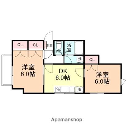 ヴィランオレフォス 303｜富山県富山市新根塚町２丁目(賃貸マンション2DK・3階・43.81㎡)の写真 その2