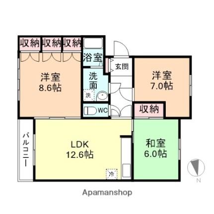 富山県富山市布瀬本町（賃貸マンション3LDK・1階・79.64㎡） その2