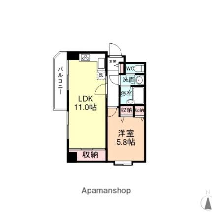 富山県富山市城北町(賃貸マンション1LDK・5階・38.27㎡)の写真 その2