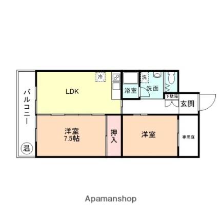 荒川アーバンステイツ A101｜富山県富山市新庄町４丁目(賃貸マンション2DK・1階・49.50㎡)の写真 その2