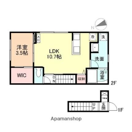 富山県富山市奥井町(賃貸アパート1LDK・1階・40.65㎡)の写真 その2