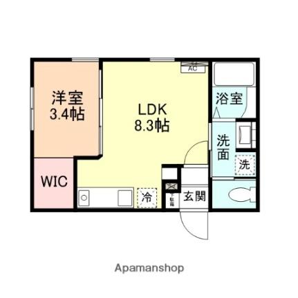 富山県富山市豊若町３丁目(賃貸アパート1LDK・2階・28.70㎡)の写真 その2