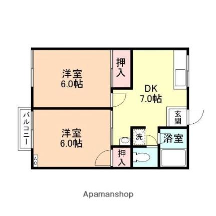 ライフシェア町村 202｜富山県富山市町村(賃貸アパート2DK・2階・41.04㎡)の写真 その2