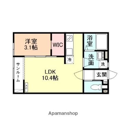 ＥＡＲＬＳ　ＣＯＵＲＴ　II 211｜富山県富山市婦中町速星(賃貸アパート1LDK・2階・32.46㎡)の写真 その2