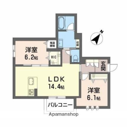 ブルームコート 101｜富山県富山市大泉(賃貸アパート2LDK・1階・63.33㎡)の写真 その2