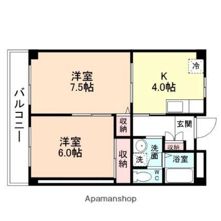 富山県魚津市本新町(賃貸マンション2K・4階・45.60㎡)の写真 その2