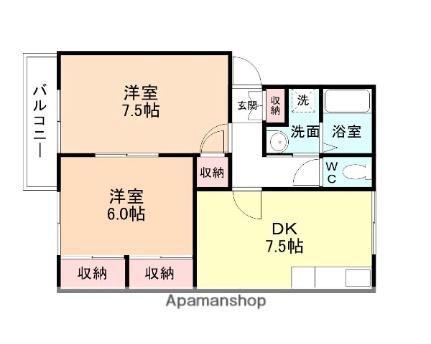 メゾンカーム 207｜富山県魚津市北鬼江２丁目(賃貸マンション2DK・2階・52.56㎡)の写真 その2