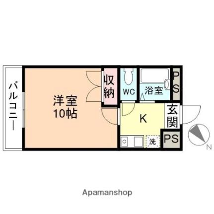 富山県富山市山室(賃貸アパート1K・2階・26.49㎡)の写真 その2
