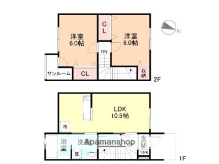 富山県富山市大江干（賃貸アパート2LDK・1階・61.27㎡） その2