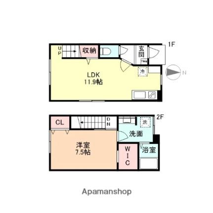 Ｍａｈａｌｏ五艘 106 ｜ 富山県富山市五艘（賃貸アパート1LDK・1階・51.42㎡） その2