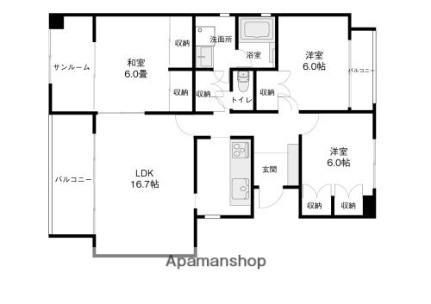 グランフォルム泉野 301｜石川県金沢市泉野町３丁目(賃貸マンション3LDK・3階・84.04㎡)の写真 その2