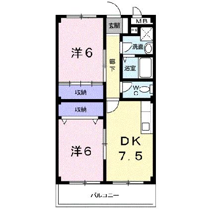 ハイムアルプス 303｜富山県小矢部市埴生(賃貸マンション2DK・3階・47.96㎡)の写真 その2