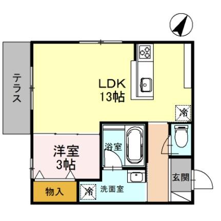 プルピエール 102｜石川県金沢市石引２丁目(賃貸アパート1LDK・1階・40.57㎡)の写真 その2