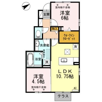 パシアン 101｜石川県小松市串町(賃貸アパート2LDK・1階・52.39㎡)の写真 その2