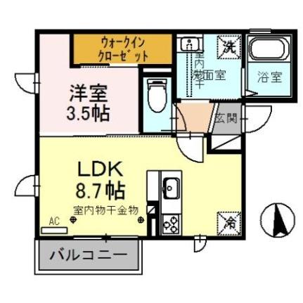 Ｇｒａｎ　Ｃｏｓｔａ（グラン　コスタ）　Ａ棟 201｜石川県金沢市割出町(賃貸アパート1LDK・2階・32.98㎡)の写真 その2