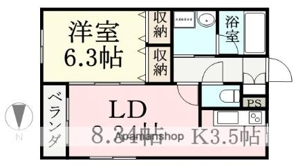 カーサ・デ丸山 201 ｜ 福井県福井市丸山２丁目（賃貸マンション1LDK・2階・43.50㎡） その2