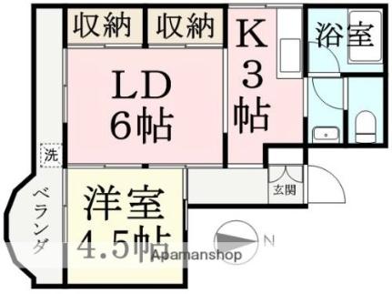 パレス毛矢 3A ｜ 福井県福井市毛矢１丁目（賃貸マンション1LDK・3階・39.49㎡） その2