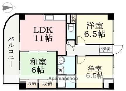 黒川ビルII 301 ｜ 福井県福井市大宮４丁目（賃貸マンション3LDK・3階・71.25㎡） その2