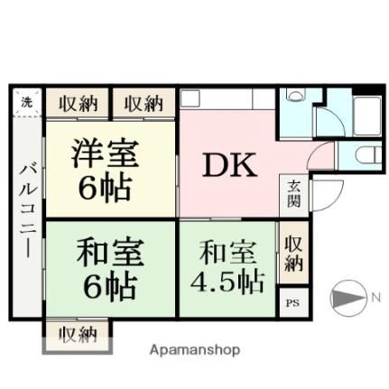 ホワイトハウス大宮（森川不動産） 301｜福井県福井市大宮３丁目(賃貸マンション3DK・3階・52.28㎡)の写真 その2