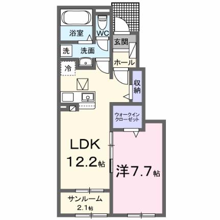 セレーノ　Ｂ 103 ｜ 福井県敦賀市津内（賃貸アパート1LDK・1階・50.14㎡） その2