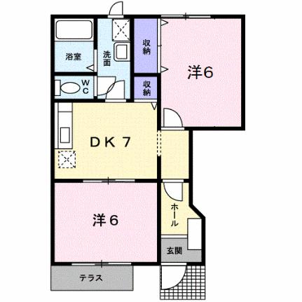 フロンティアI 102｜福井県鯖江市吉江町(賃貸アパート2DK・1階・44.34㎡)の写真 その2