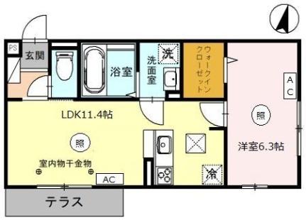 ａＲｉｅｔｔａ（アリエッタ） 102 ｜ 福井県越前市平出３丁目（賃貸アパート1LDK・1階・41.85㎡） その2