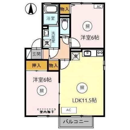 福井県福井市丸山３丁目（賃貸アパート2LDK・2階・53.48㎡） その2