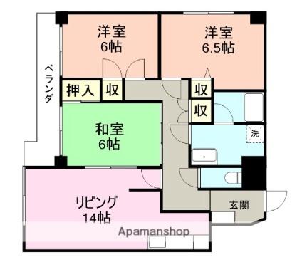 ロイヤルハイツ長本 303｜福井県福井市長本町(賃貸マンション3LDK・3階・74.88㎡)の写真 その2