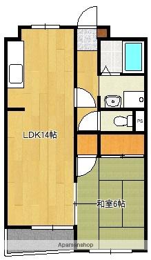 ハピネス国母  ｜ 山梨県中巨摩郡昭和町西条（賃貸マンション1LDK・3階・48.72㎡） その2