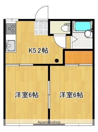 ハイツオサダ 101 ｜ 山梨県甲府市富竹２丁目（賃貸アパート2K・1階・33.51㎡） その2