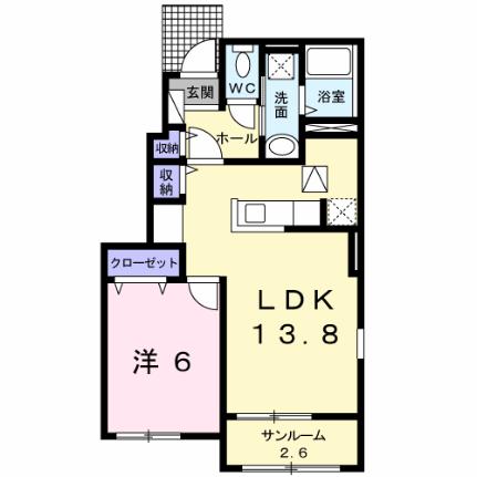 サヴァラン　ショコラ　I 101｜山梨県甲府市飯田４丁目(賃貸アパート1LDK・1階・50.23㎡)の写真 その2