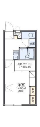 レオパレス緑が丘 107 ｜ 山梨県甲府市緑が丘２丁目（賃貸アパート1K・1階・23.18㎡） その2