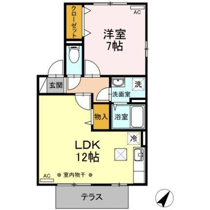 サウスメドウ　ＡＢＣ B101｜山梨県甲府市古上条町(賃貸アパート1LDK・1階・45.42㎡)の写真 その2