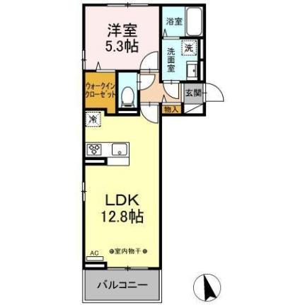 Ｄ－ＲＯＯＭ清水新居I 203号室｜山梨県中巨摩郡昭和町清水新居(賃貸アパート1LDK・2階・43.77㎡)の写真 その2