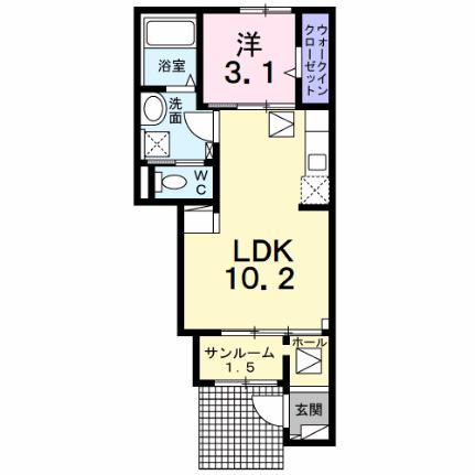 サウス・アデリーヌ 104 ｜ 山梨県南巨摩郡富士川町最勝寺（賃貸アパート1LDK・1階・36.25㎡） その2