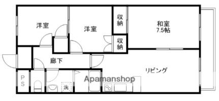 グランドマンション　コスモパレス 506｜山梨県富士吉田市上吉田２丁目(賃貸マンション3LDK・1階・61.56㎡)の写真 その2