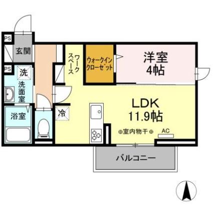 グラシア 202 ｜ 山梨県中巨摩郡昭和町西条（賃貸アパート1LDK・2階・40.38㎡） その2