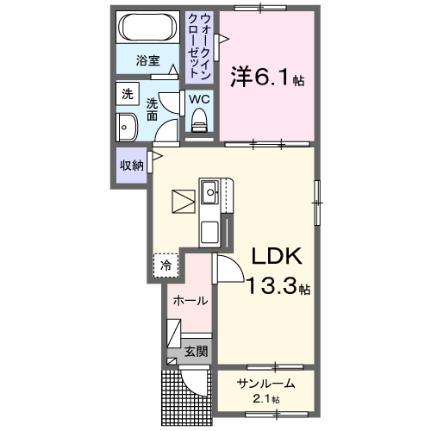 ヒカルサ　甲斐名取 106｜山梨県甲斐市名取(賃貸アパート1LDK・1階・50.01㎡)の写真 その2