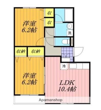 ブレイン小町 102｜長野県駒ヶ根市赤穂(賃貸マンション2LDK・1階・58.00㎡)の写真 その2