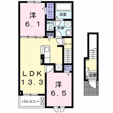 セレーノ箕輪 202｜長野県上伊那郡箕輪町大字中箕輪(賃貸アパート2LDK・2階・59.58㎡)の写真 その2