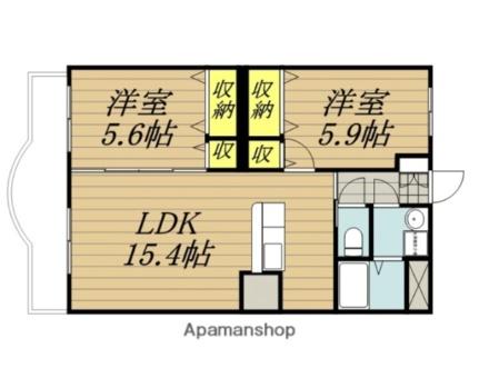 メゾン・ルシオル 1A ｜ 長野県下伊那郡高森町山吹（賃貸マンション2LDK・1階・59.40㎡） その2