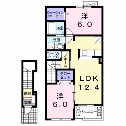 レイクヒル・ハウス 202｜長野県諏訪市大和２丁目(賃貸アパート2LDK・2階・58.52㎡)の写真 その2