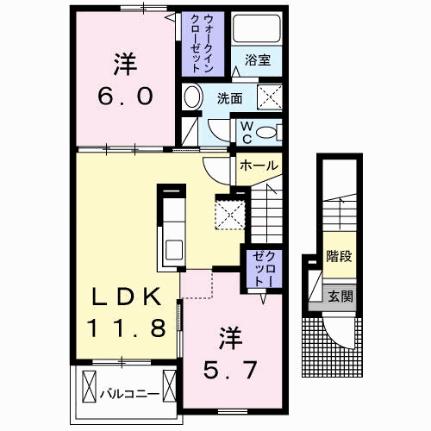 フリーデ 202 ｜ 長野県長野市大字富竹（賃貸アパート2LDK・2階・56.68㎡） その2