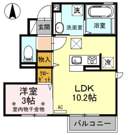 長野県長野市青木島町青木島乙（賃貸アパート1LDK・1階・34.09㎡） その2